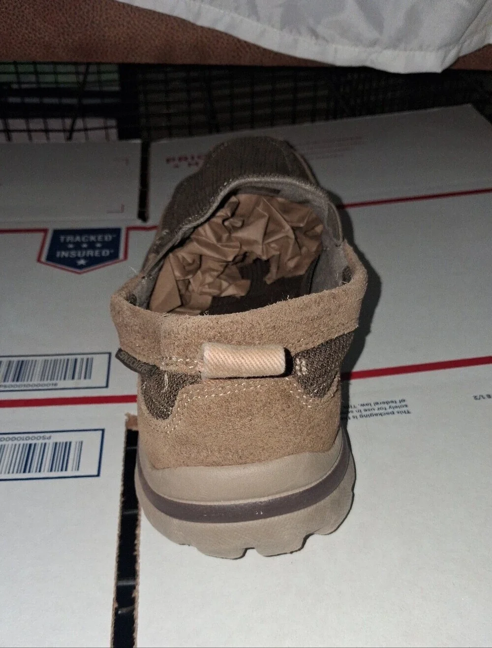 Skechers Relaxed Fit Memory Foam Men's Brown Canvas & Suede Slip-On Loafers